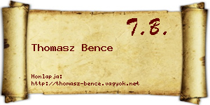 Thomasz Bence névjegykártya